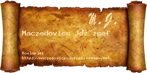 Maczedovics József névjegykártya