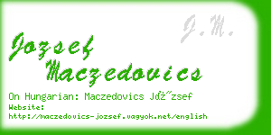 jozsef maczedovics business card